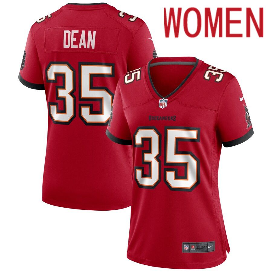 Women Tampa Bay Buccaneers #35 Jamel Dean Nike Red Game NFL Jersey